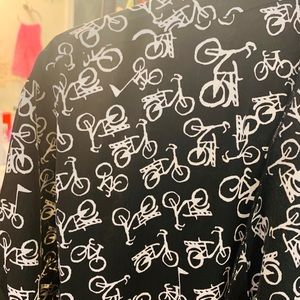 LulaRoe Shirley kimono duster. bicycle print B/W